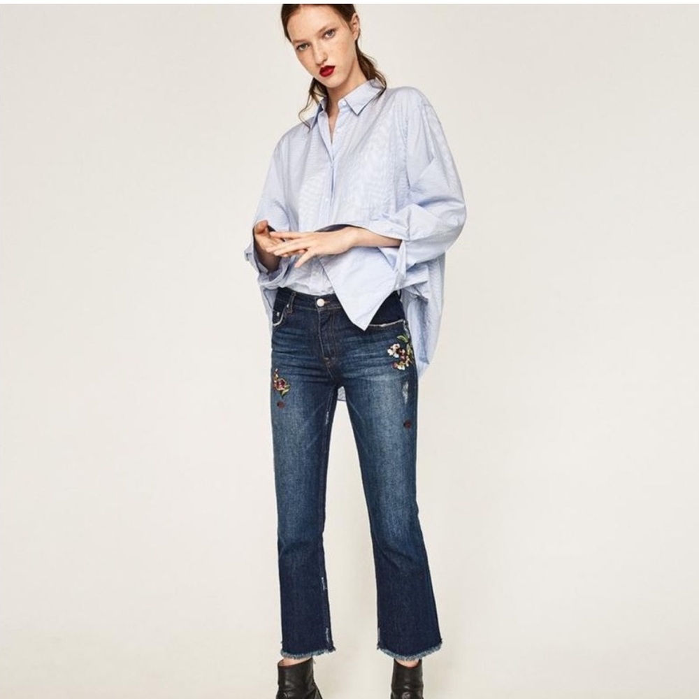 Zara embroidered jeans